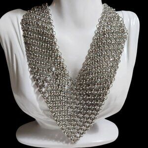 Chainmaile V-Neck Statement Necklace